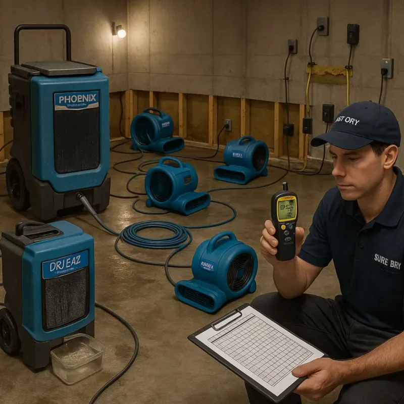 Structural Drying and Dehumidification process in Allouez, WI